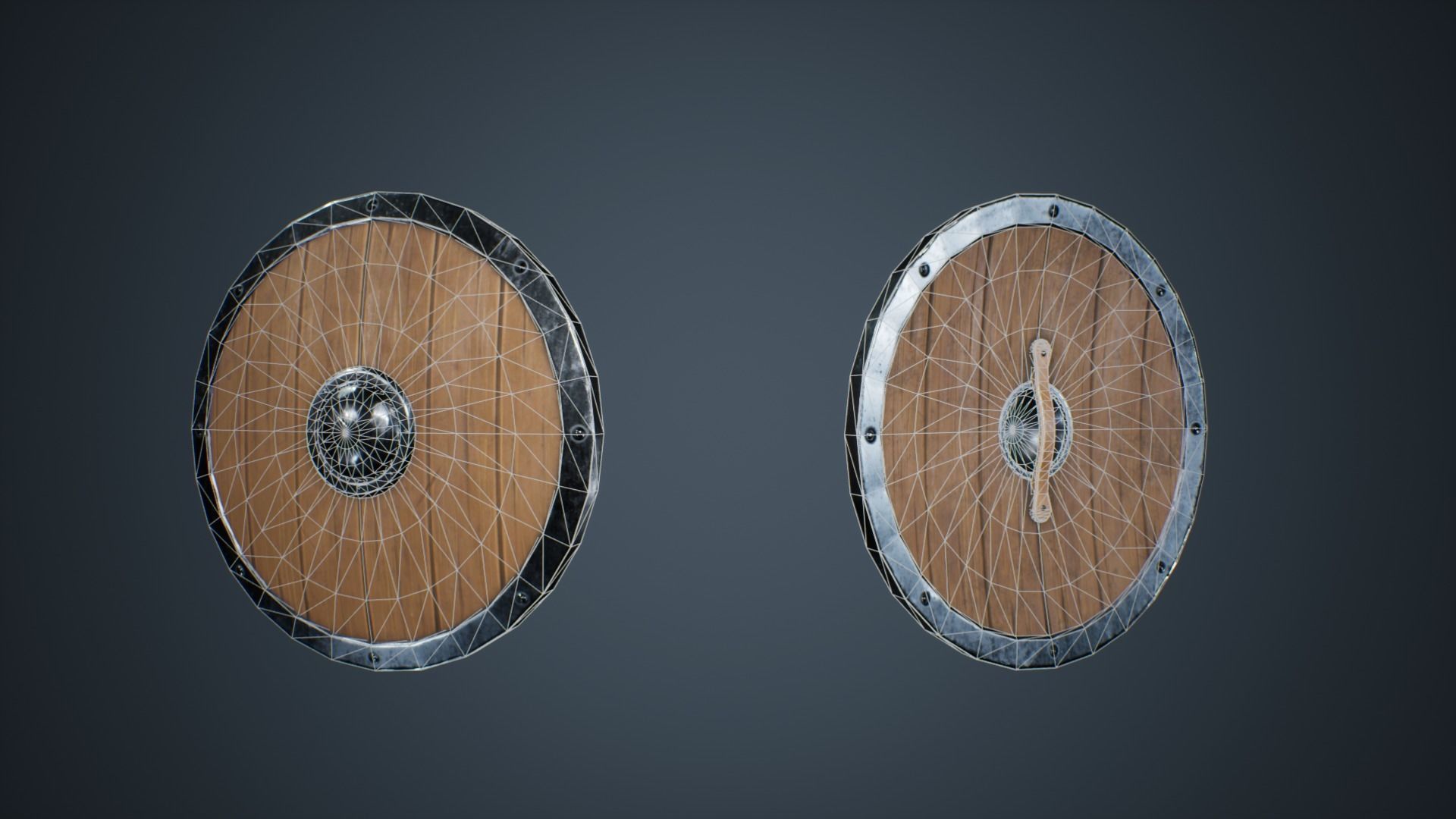 Viking Weapons - Curved Shield I Low-poly 3D model_4