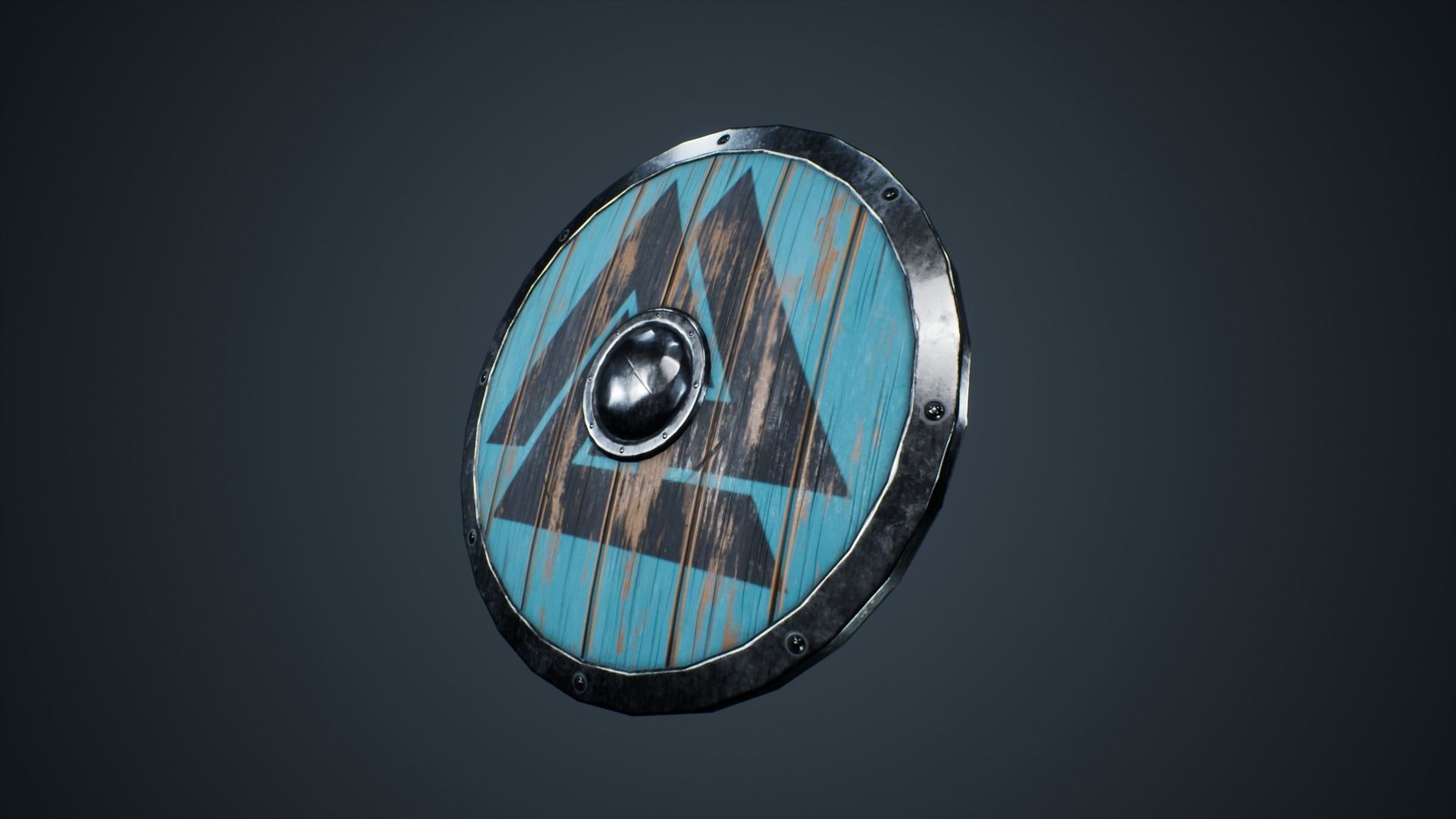Viking Weapons - Curved Shield I Low-poly 3D model_1