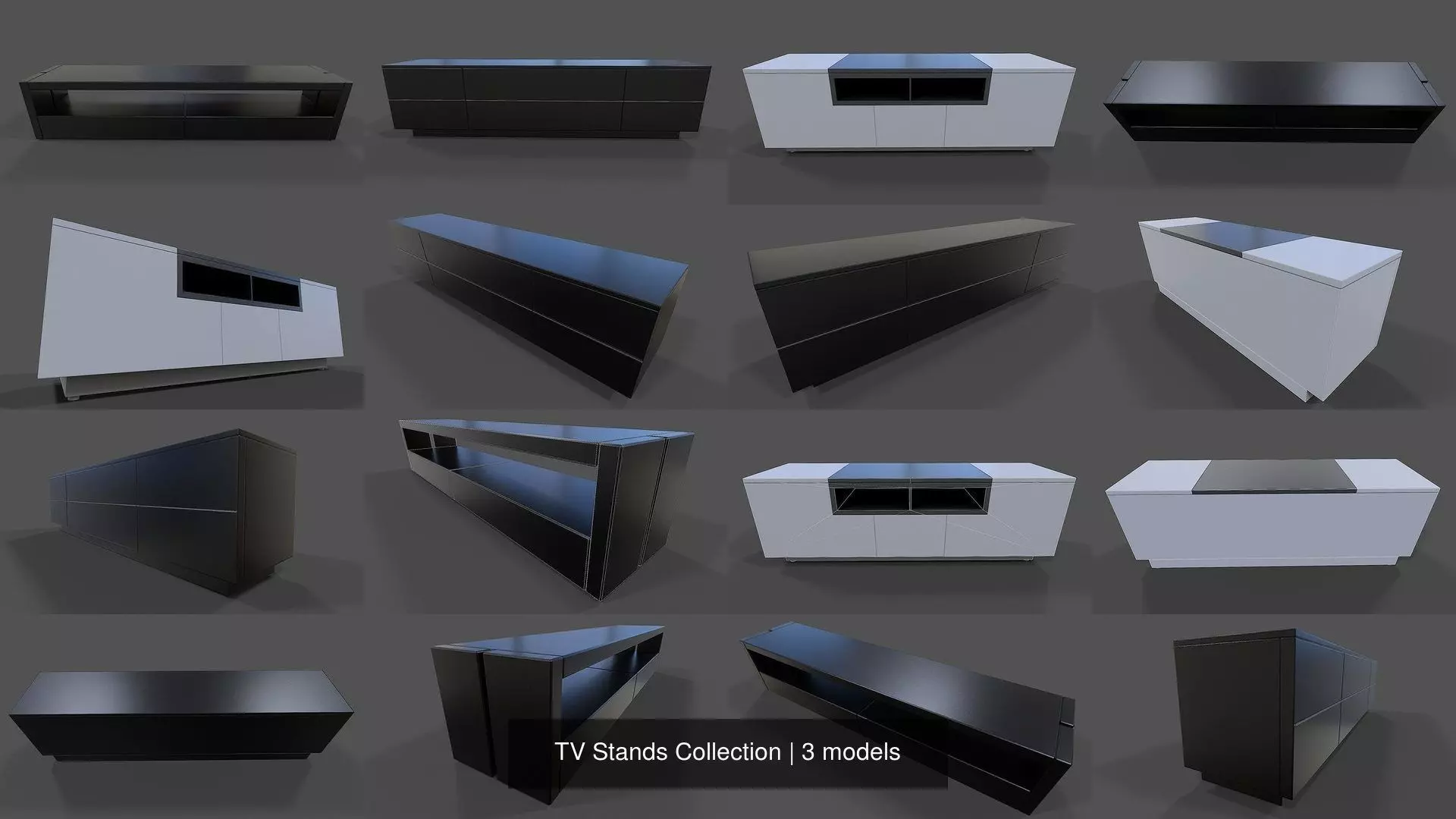 TV Stands Collection - Low Poly _0