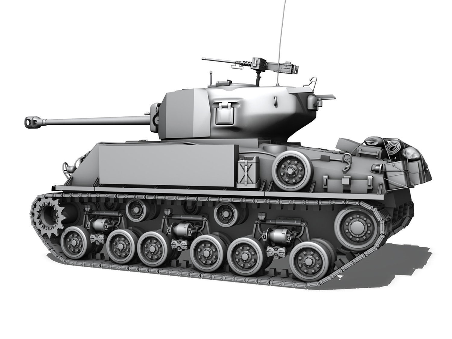 M4A3E8 HVSS Sherman - Uparmored  3D model_2