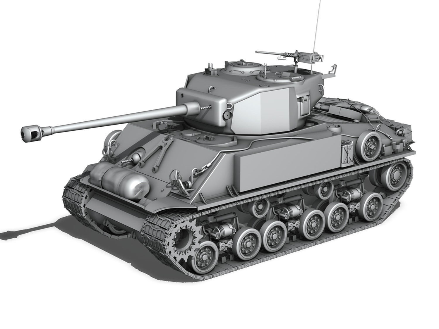 M4A3E8 HVSS Sherman - Uparmored  3D model_1
