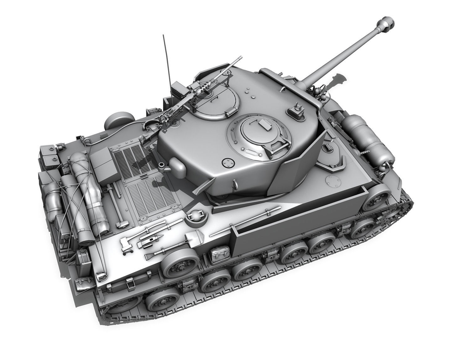 M4A3E8 HVSS Sherman - Uparmored  3D model_7