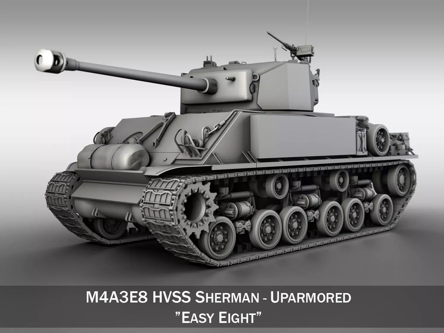M4A3E8 HVSS Sherman - Uparmored  3D model_0