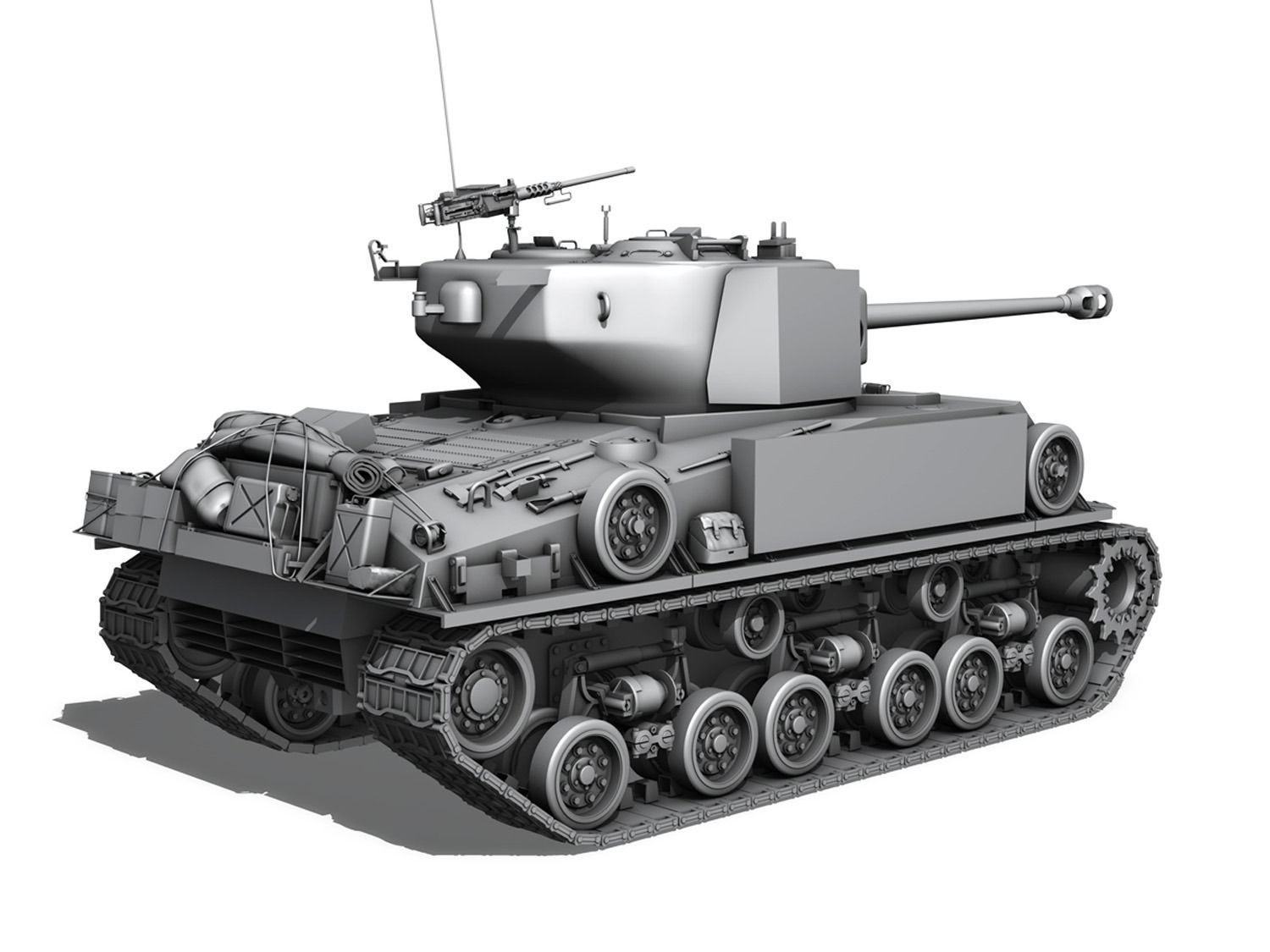 M4A3E8 HVSS Sherman - Uparmored  3D model_3