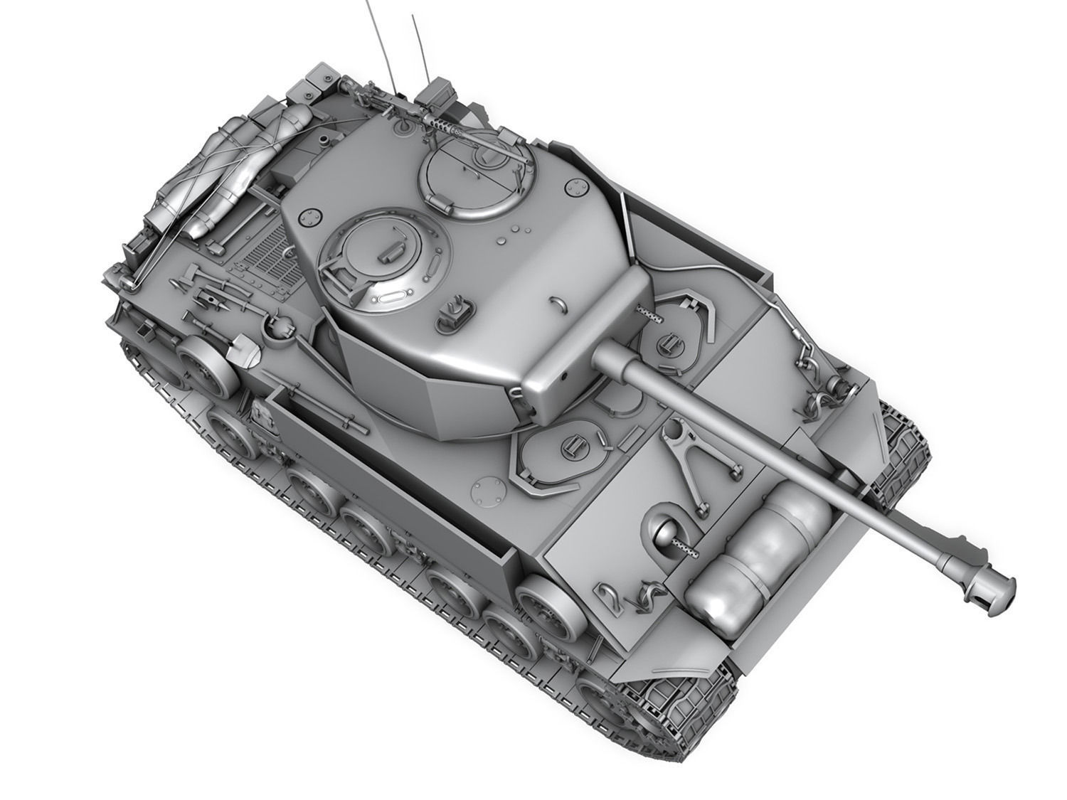M4A3E8 HVSS Sherman - Uparmored  3D model_8