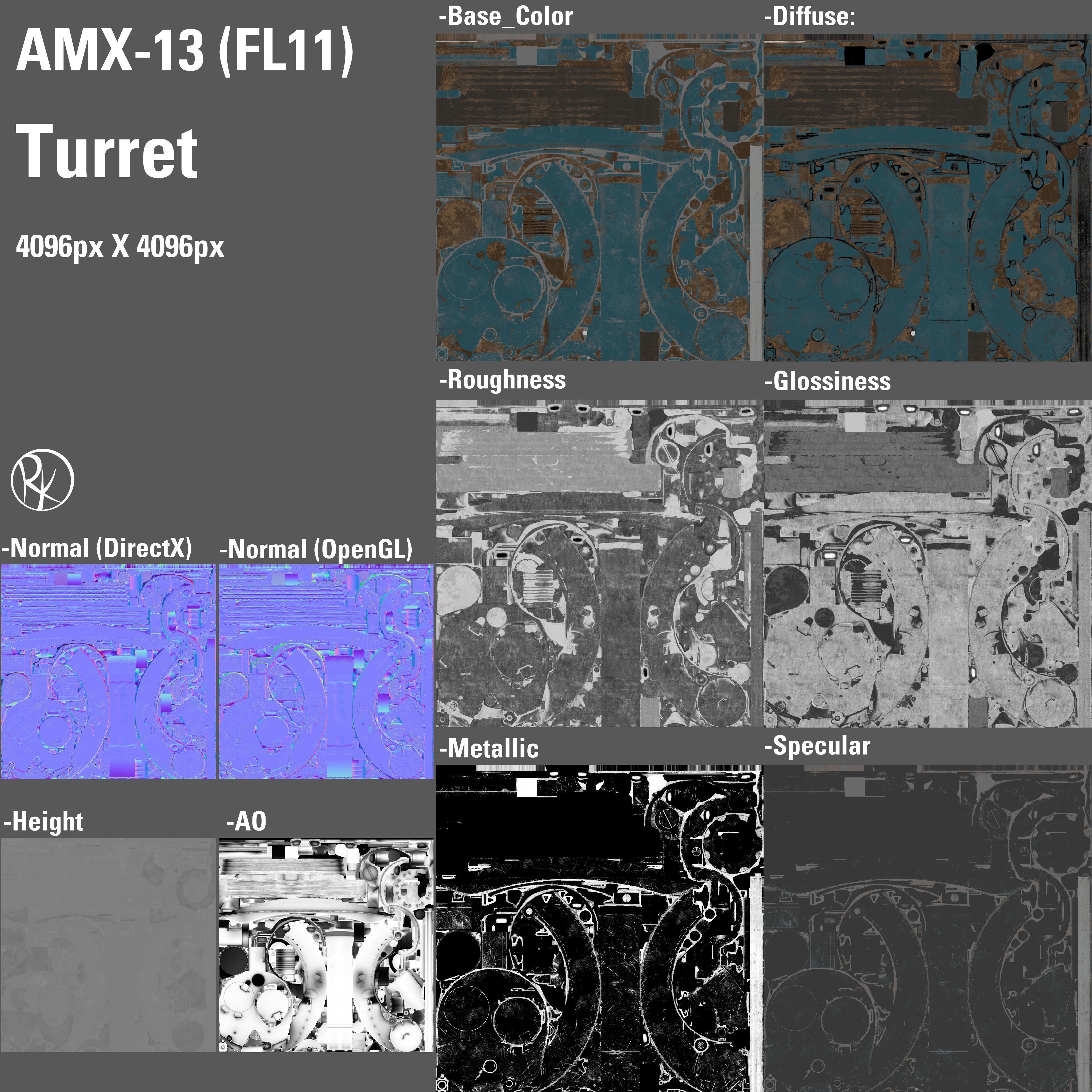 AMX-13 FL11 PBR Model 3D model_26