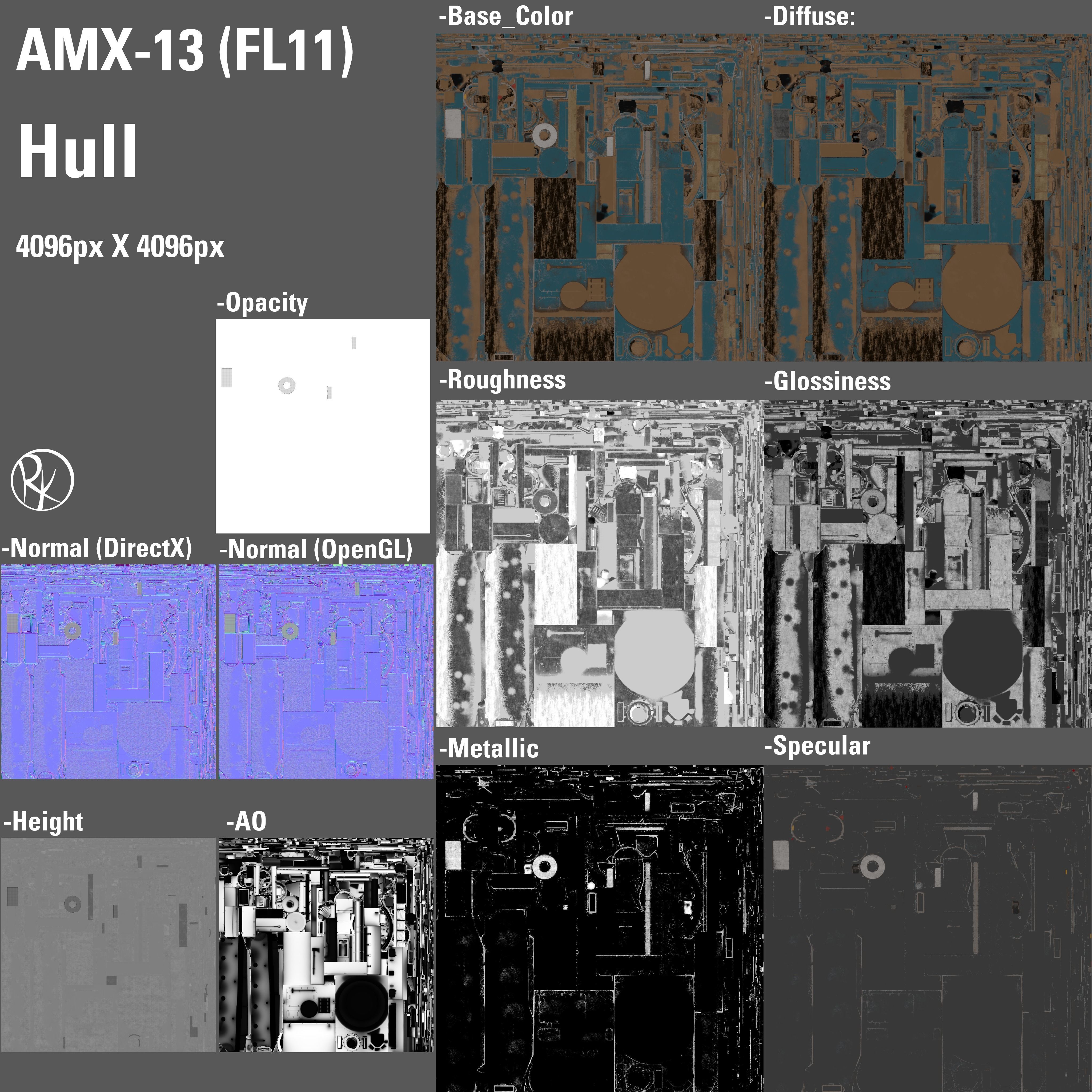 AMX-13 FL11 PBR Model 3D model_25
