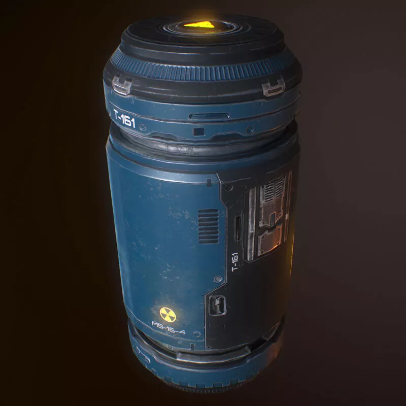 Sci fi Barrel Low-poly 3D model