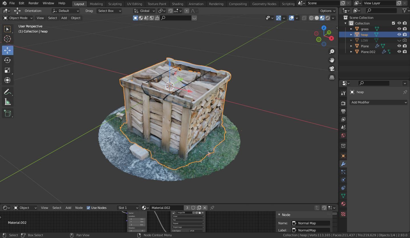 Wood Heap - Scanned 3D model_1