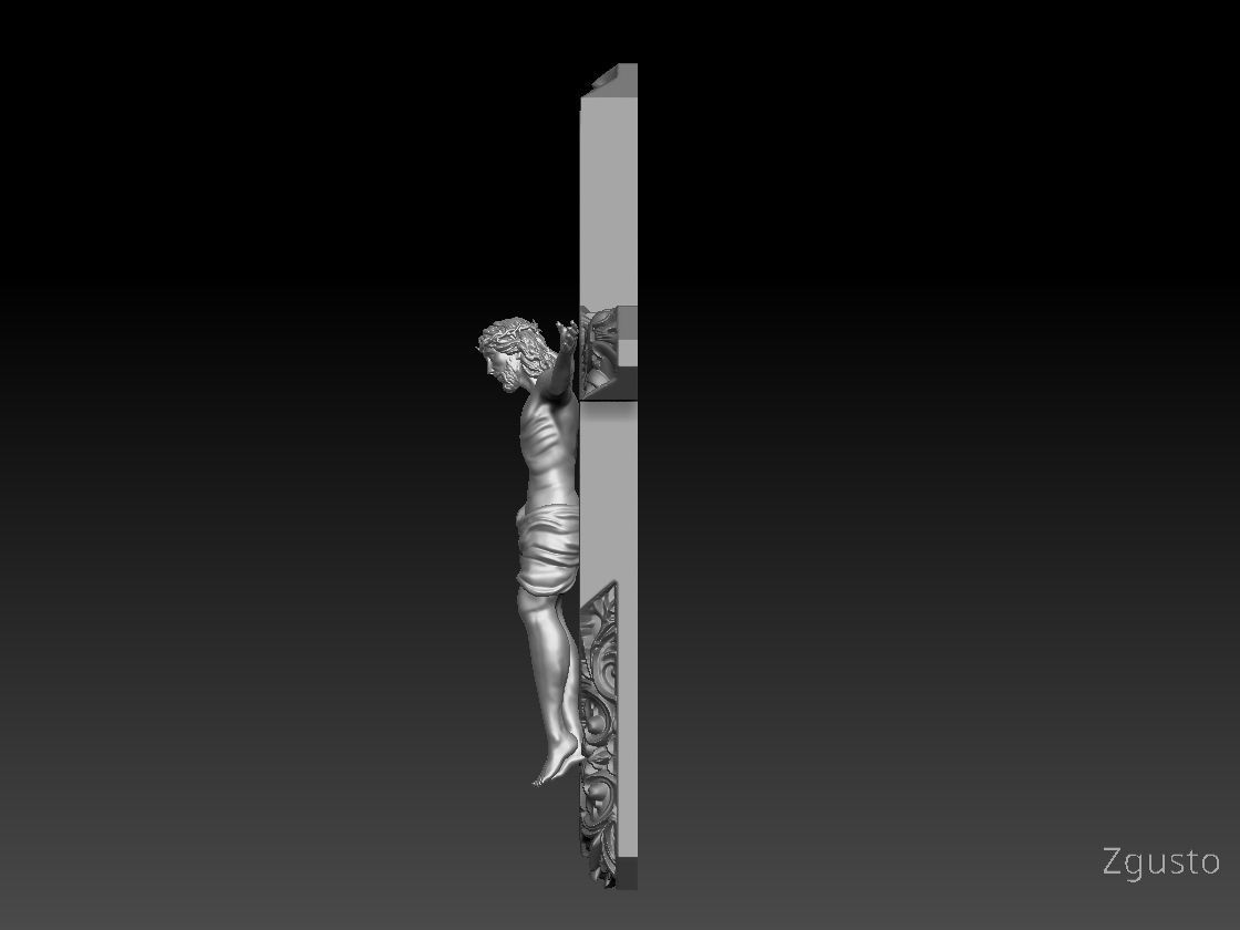 Jesus and cross 3D print model_1