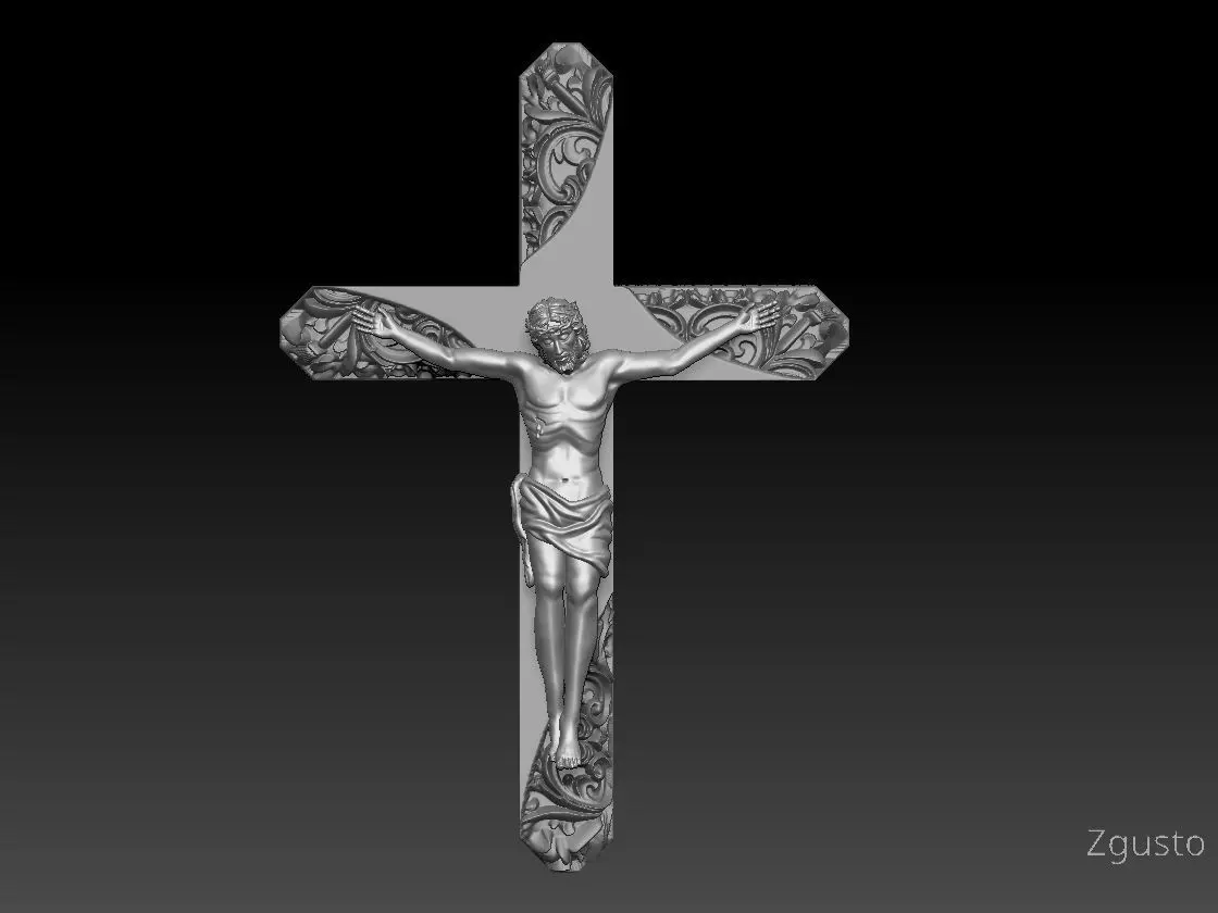 Jesus and cross 3D print model_0