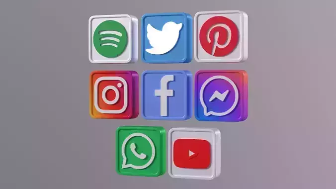3D Social Media Logo Pack