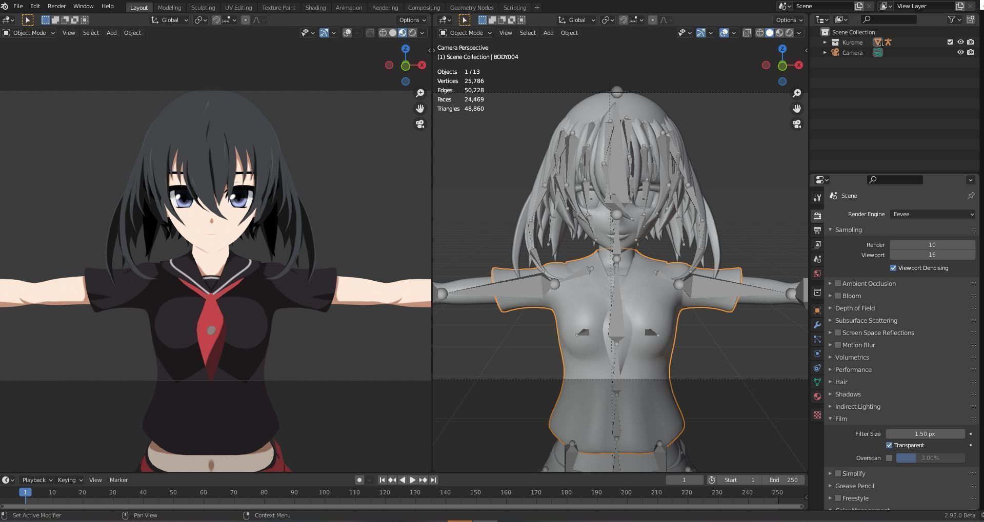 Kurome - Akame Ga Kill  Low-poly 3D model_14