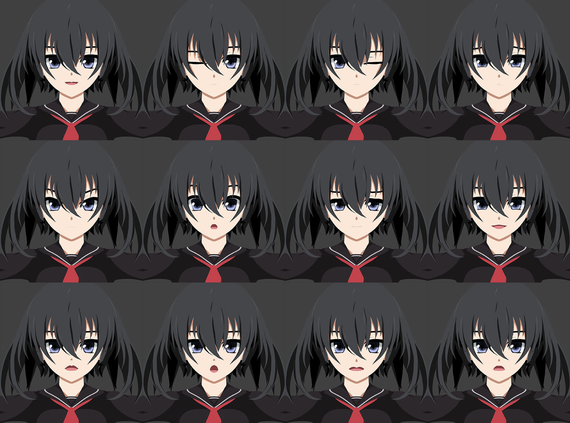Kurome - Akame Ga Kill  Low-poly 3D model_15