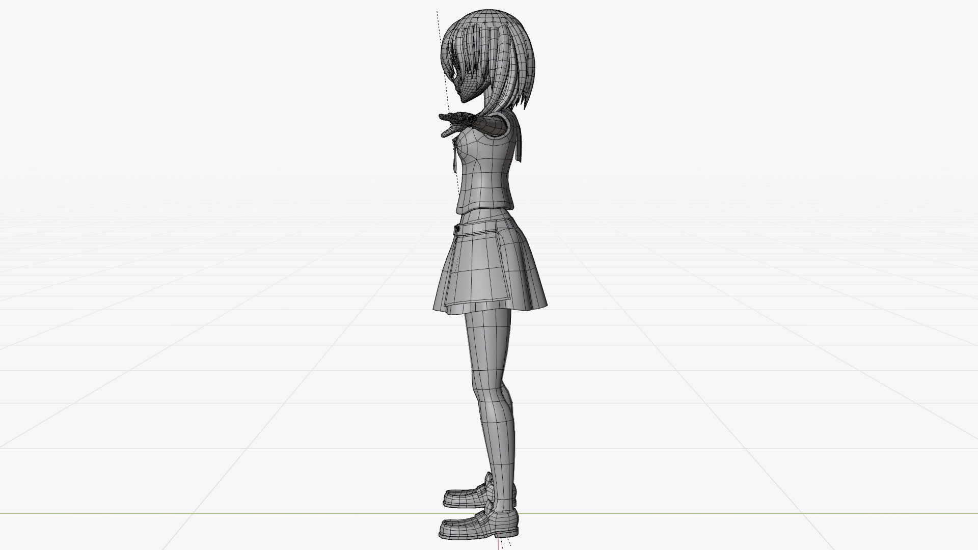 Kurome - Akame Ga Kill  Low-poly 3D model_8