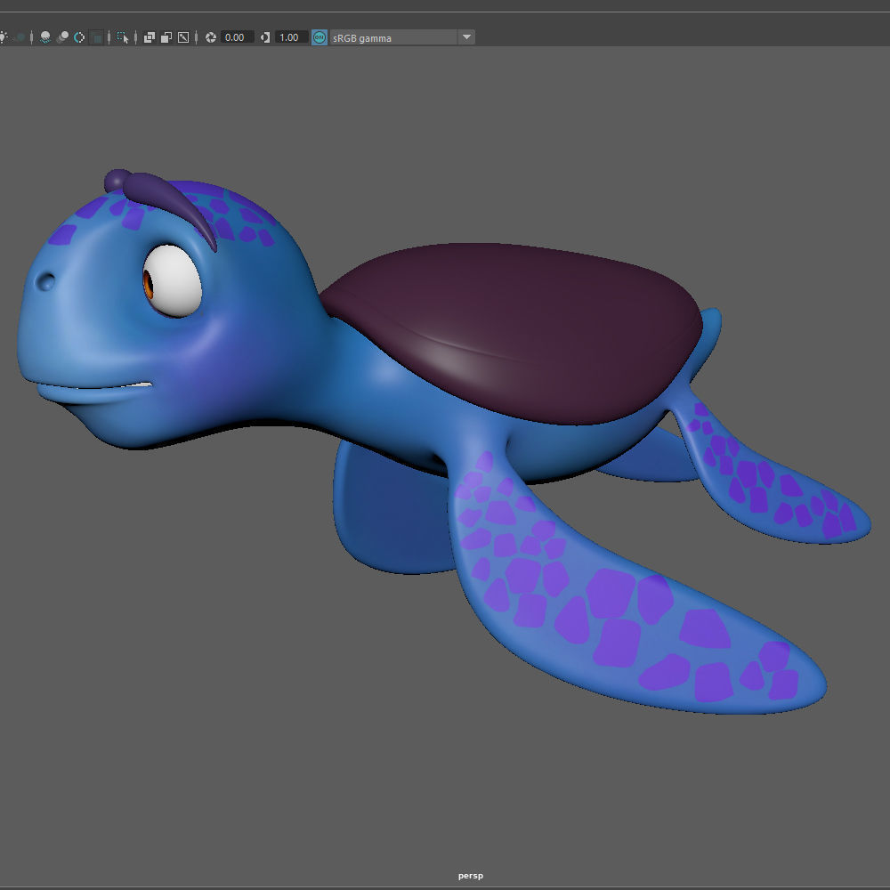Turtle Cartoon 3D model_16
