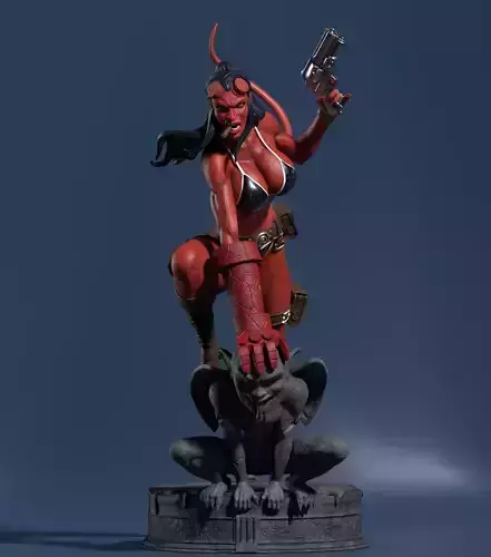 Hellgirl Model2 3d Print 3D print model