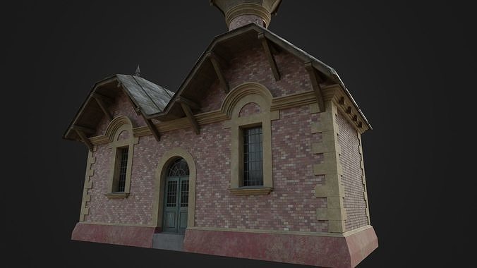 Old Hungarian Water Tower Low-poly 3D model