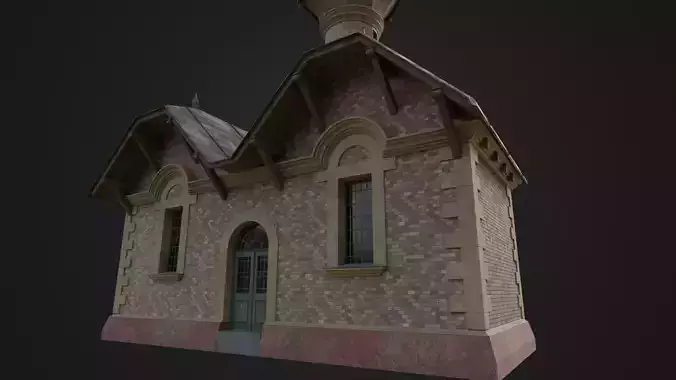 Old Hungarian Water Tower Low-poly 3D model