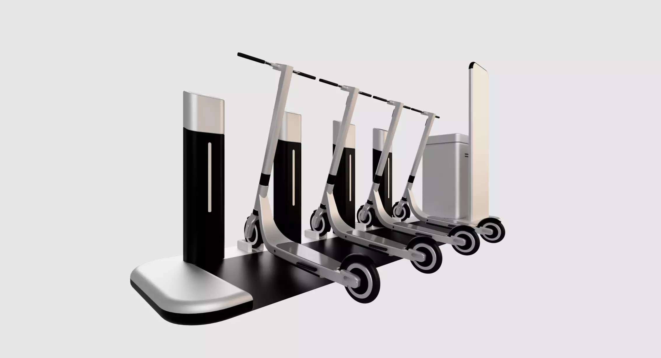 Electric Scooter Design with Parking Stand 3D model_0