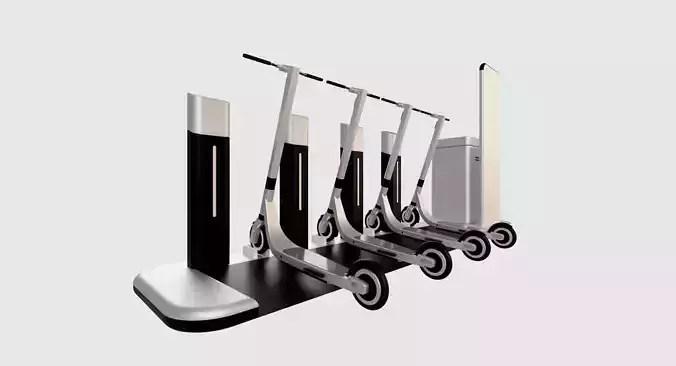 Electric Scooter Design with Parking Stand