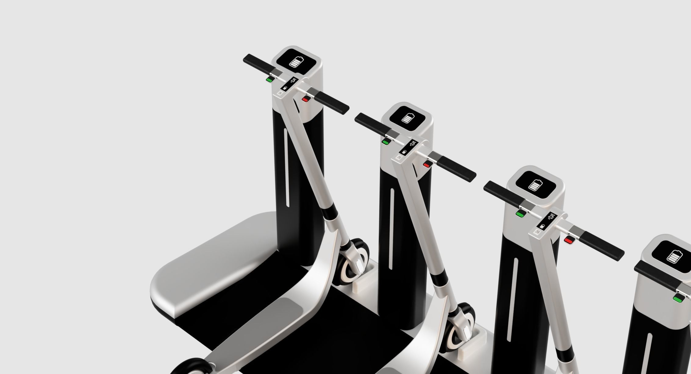 Electric Scooter Design with Parking Stand 3D model_2