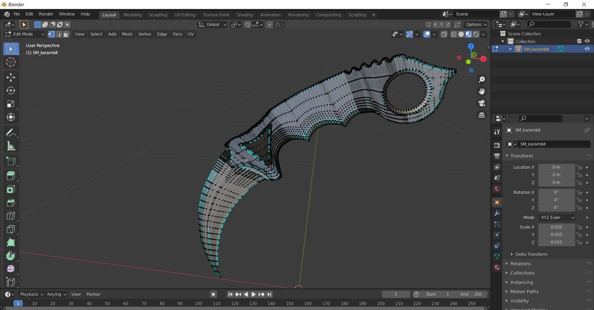 Simple Karambit Knife Free 3D model_1