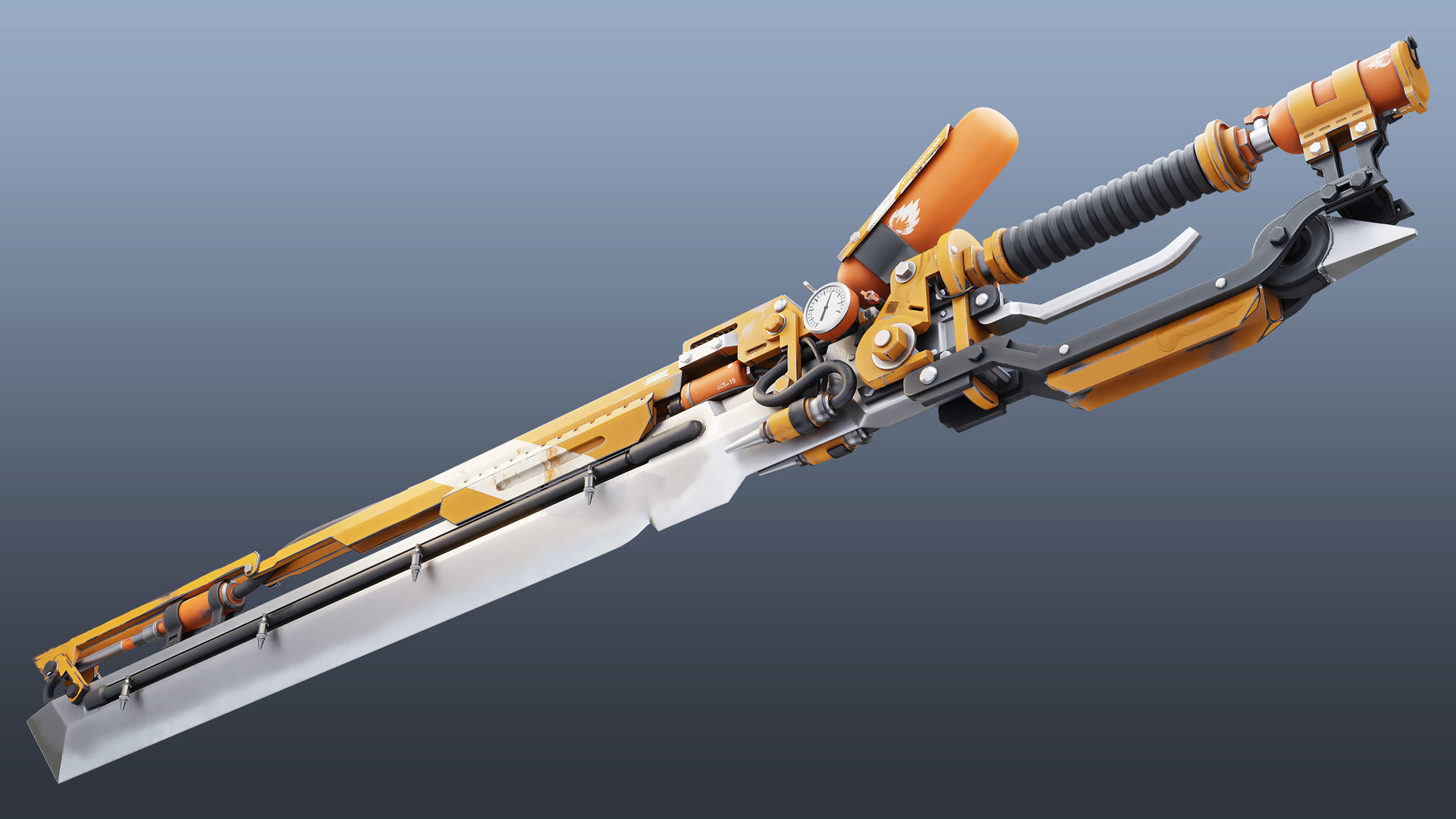 Fire sword 3D model_3