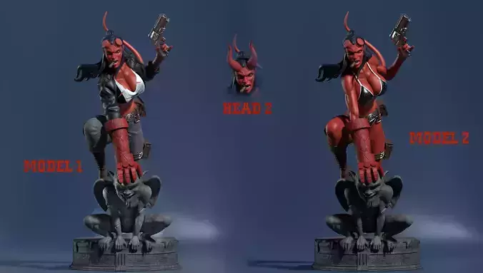 Hellgirl Pack Model 1 and Model 2 3d Print 3D print model
