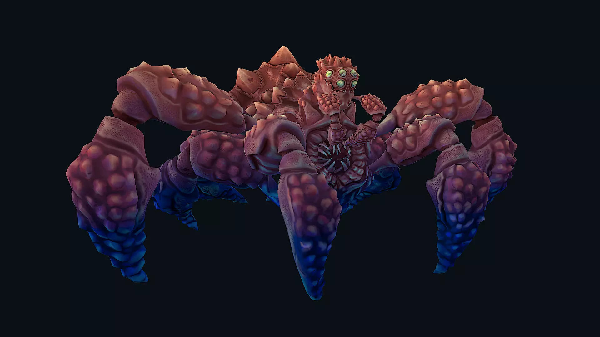hand painted spider Low-poly 3D model_0