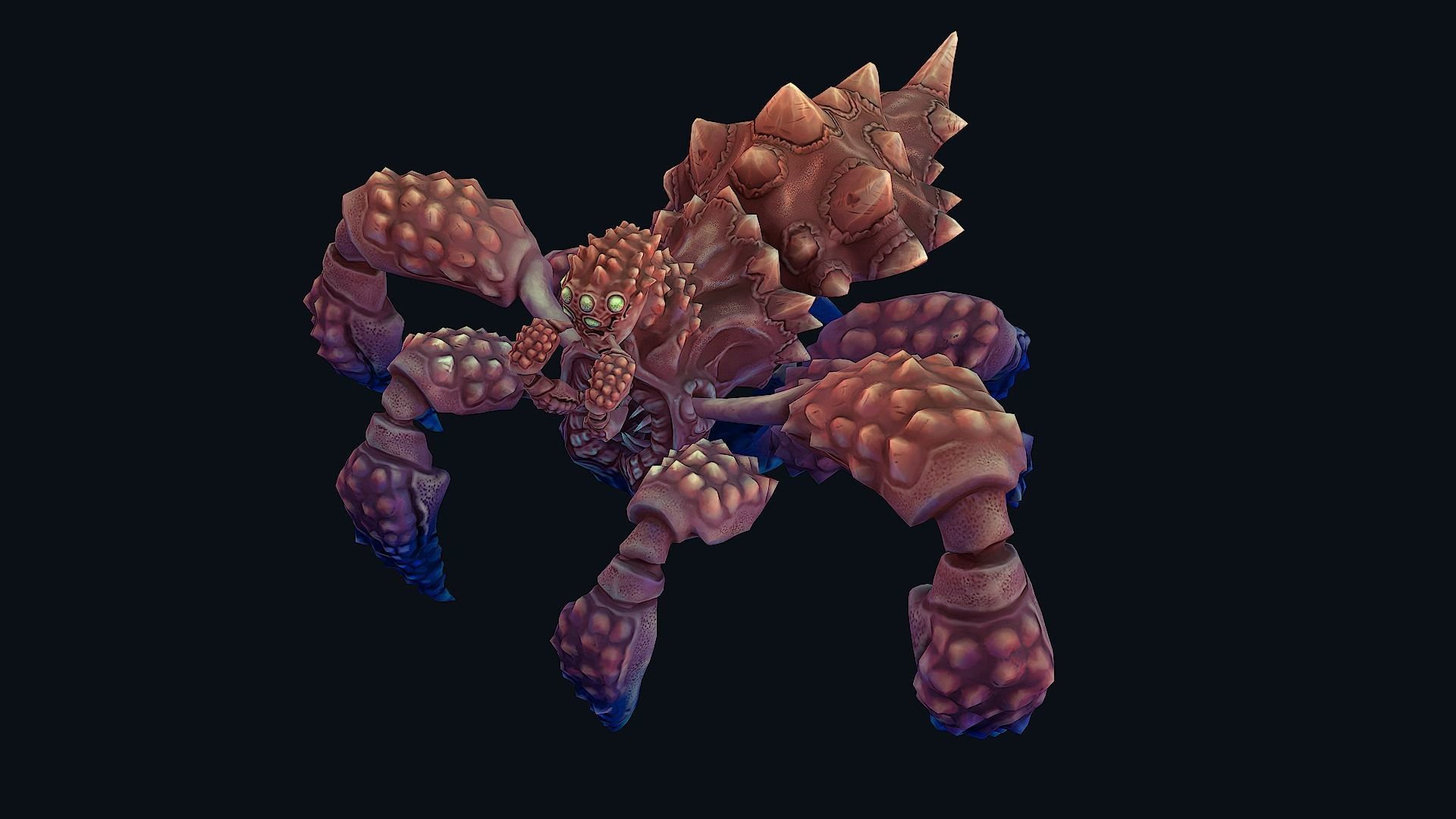 hand painted spider Low-poly 3D model_2