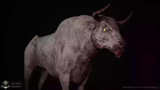 Horror Bull Low-poly 3D model