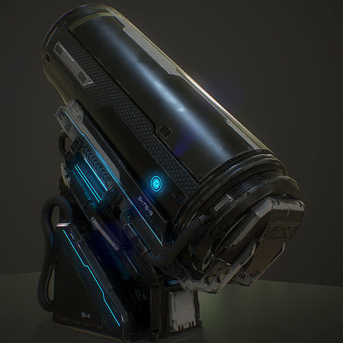 Sci-Fi elements Low-poly 3D model