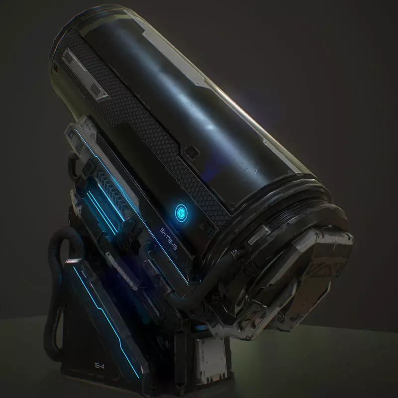 Sci-Fi elements Low-poly 3D model_0