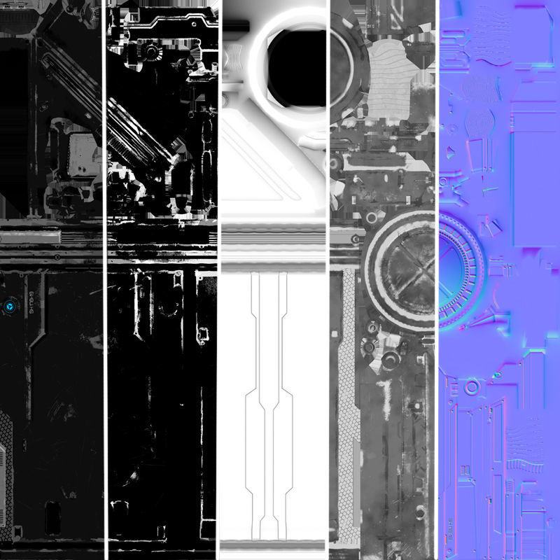 Sci-Fi elements Low-poly 3D model_7