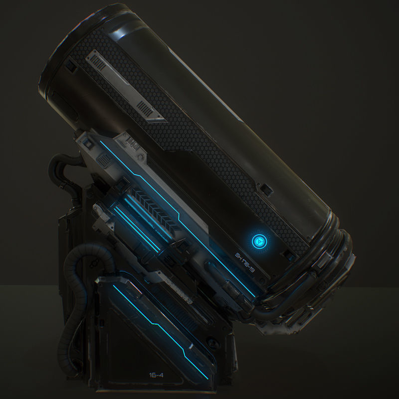 Sci-Fi elements Low-poly 3D model_1