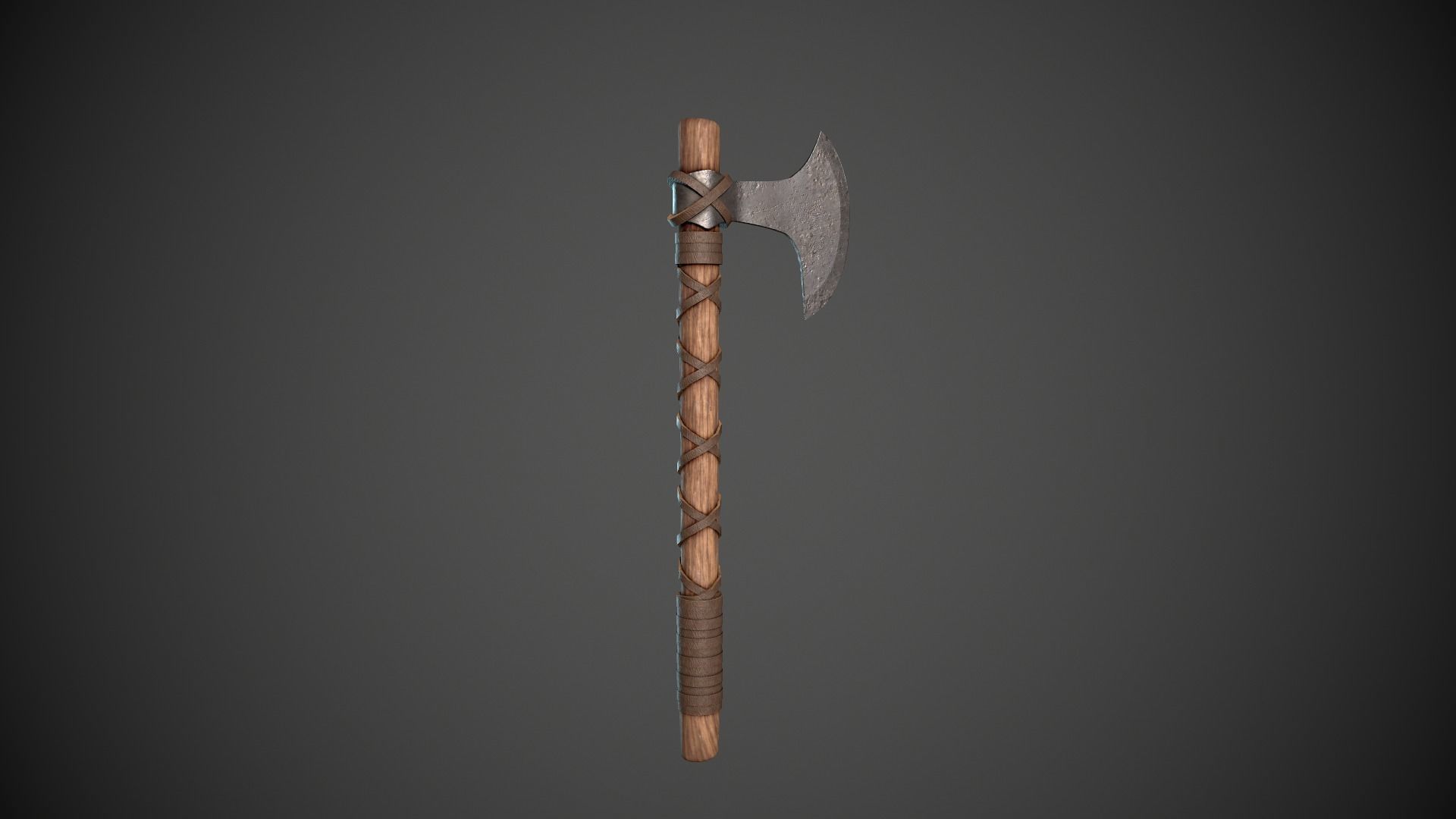 Battleaxe axe Low-poly 3D model_3