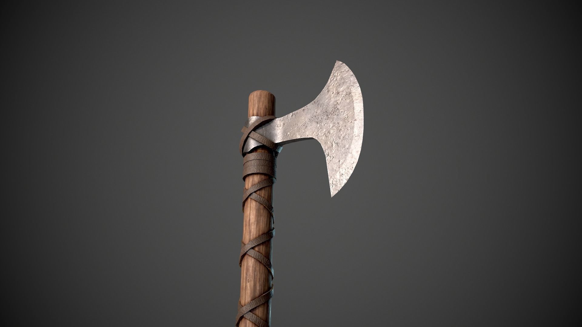 Battleaxe axe Low-poly 3D model_5