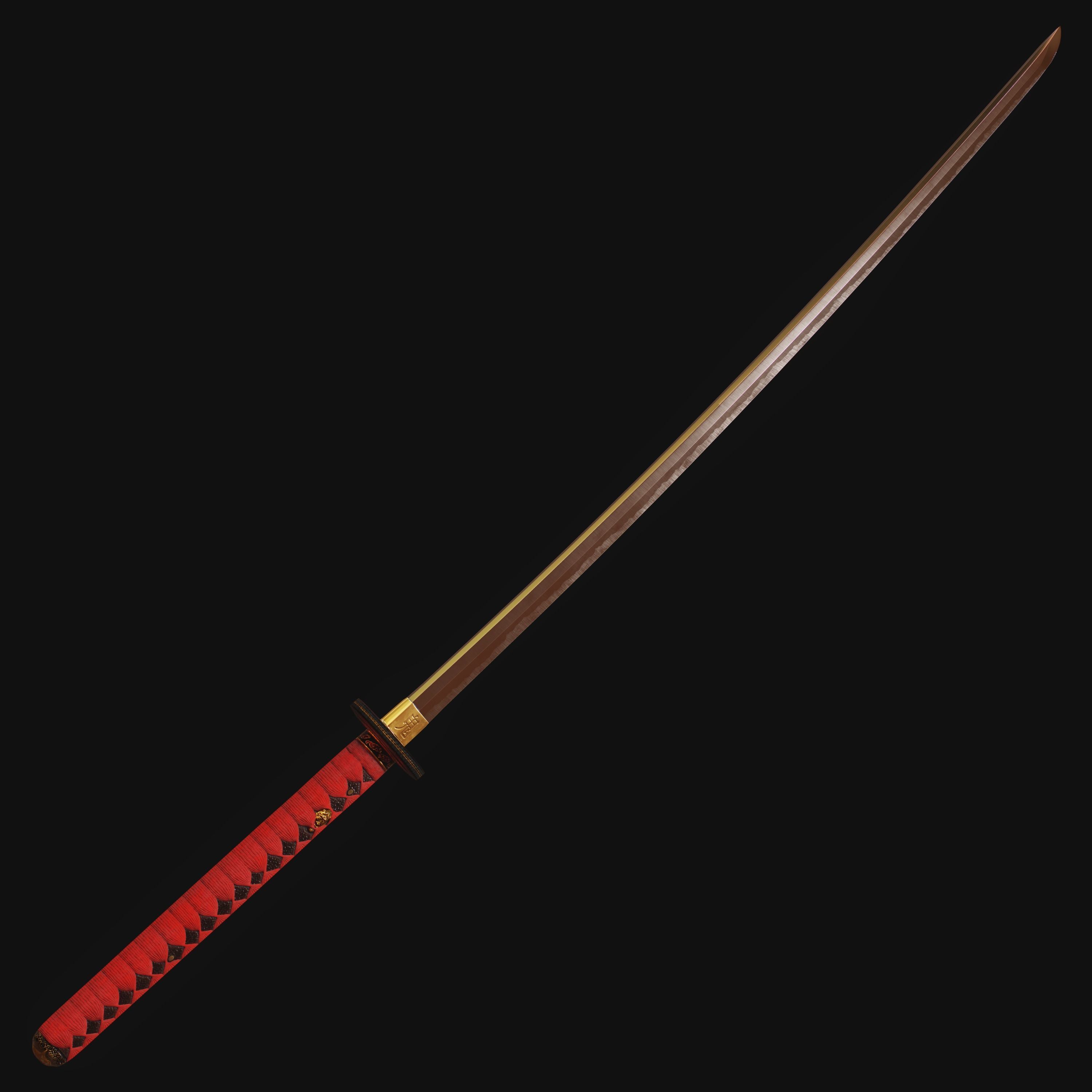 Oni Katana - Realtime 3D model PBR Game Ready Low-poly 3D model_10