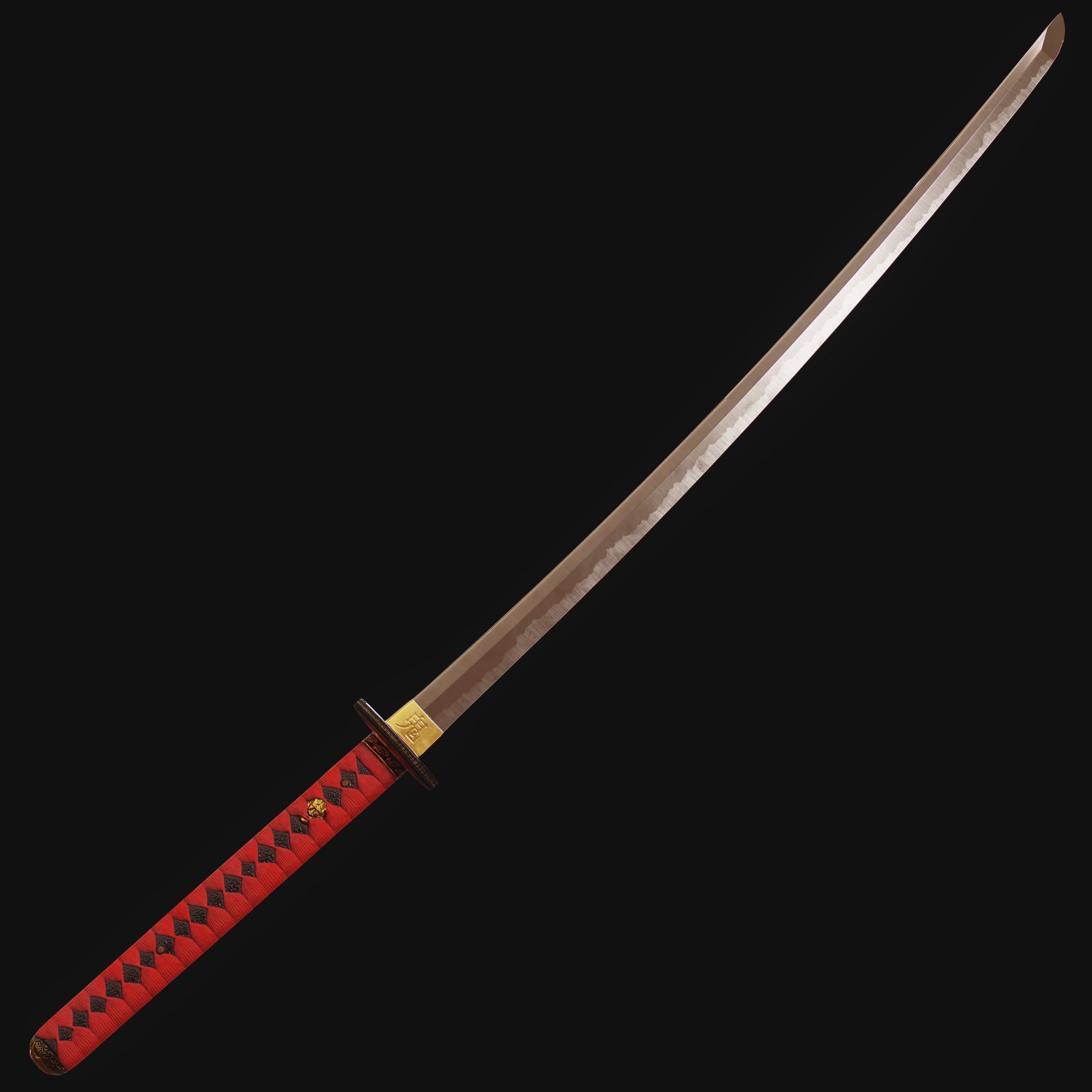 Oni Katana - Realtime 3D model PBR Game Ready Low-poly 3D model_9