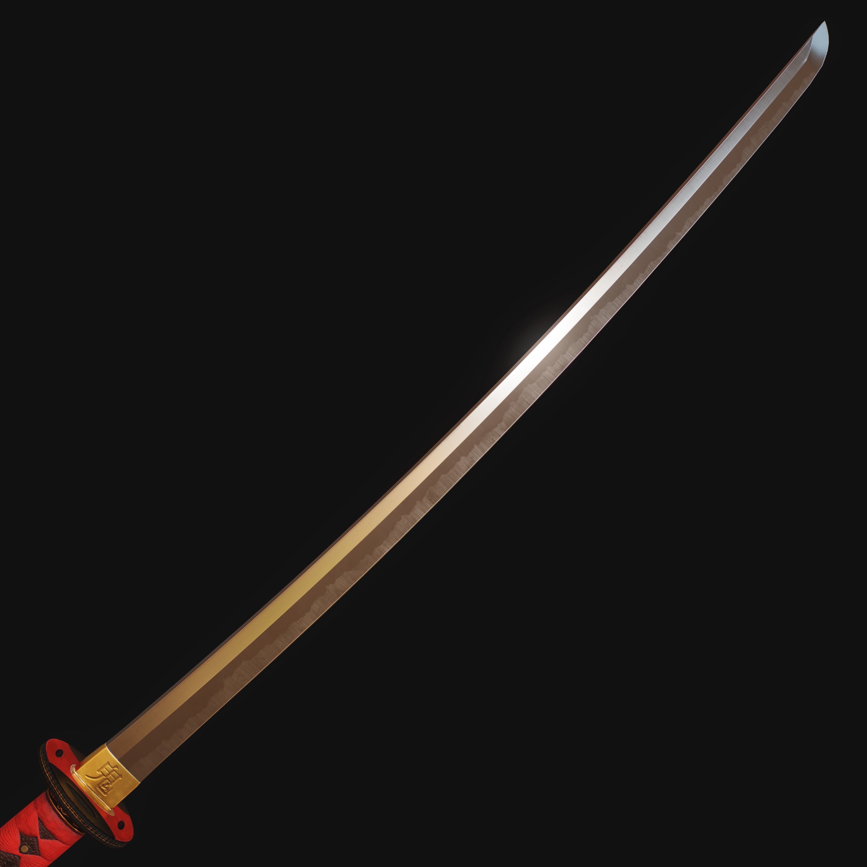 Oni Katana - Realtime 3D model PBR Game Ready Low-poly 3D model_4
