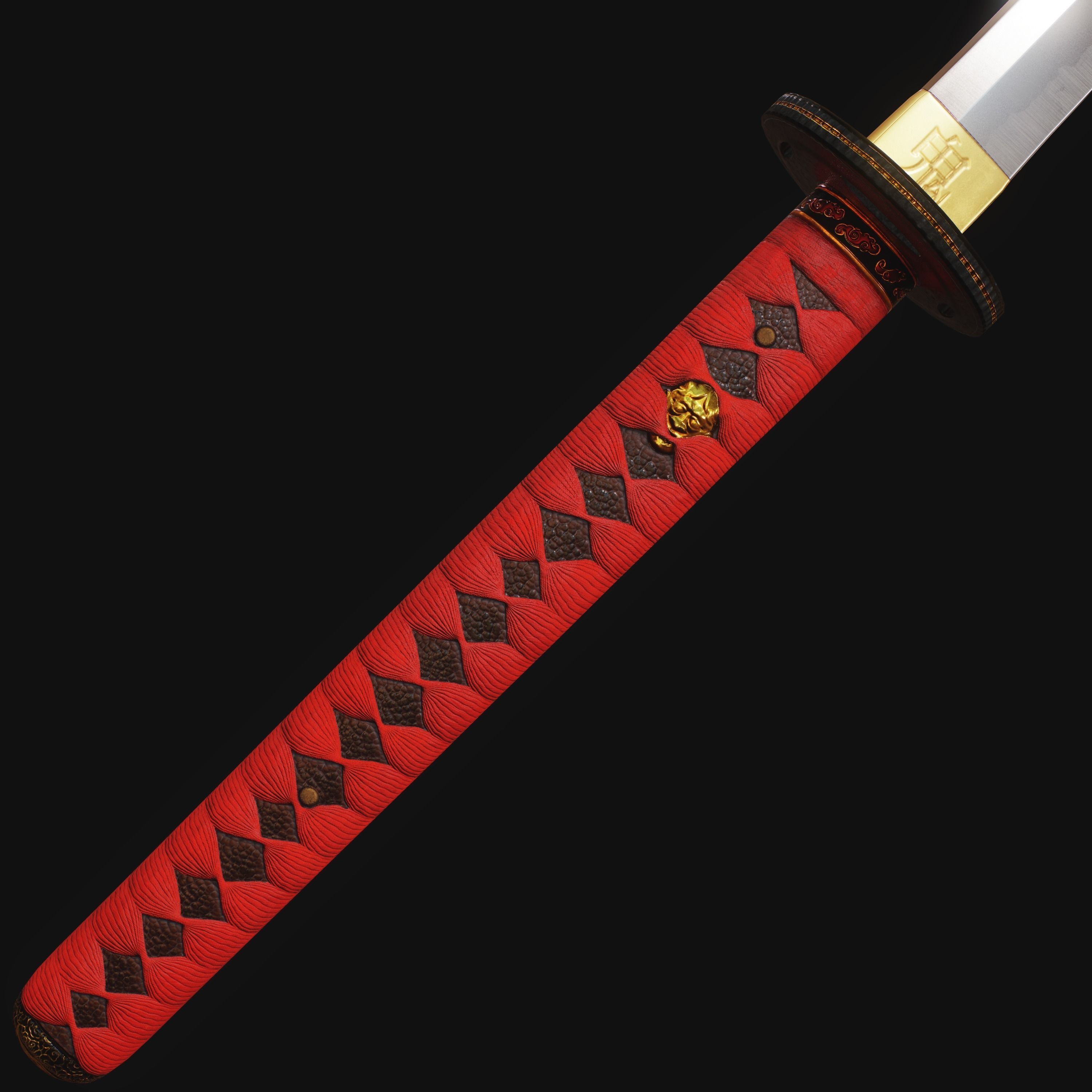 Oni Katana - Realtime 3D model PBR Game Ready Low-poly 3D model_3