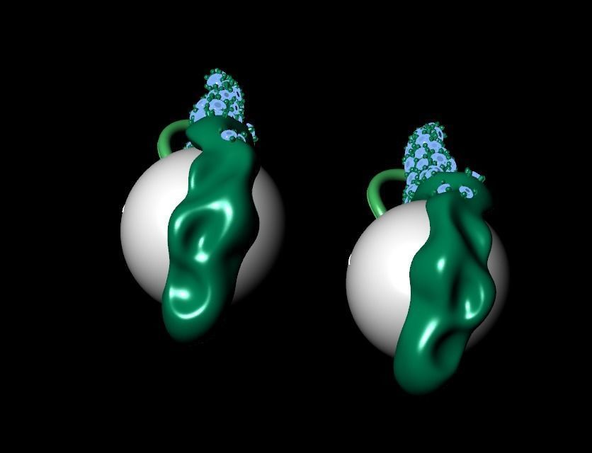 sea earrings with pearls and stones 3D print model_31