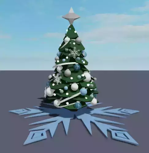 Blue and White Christmas Tree