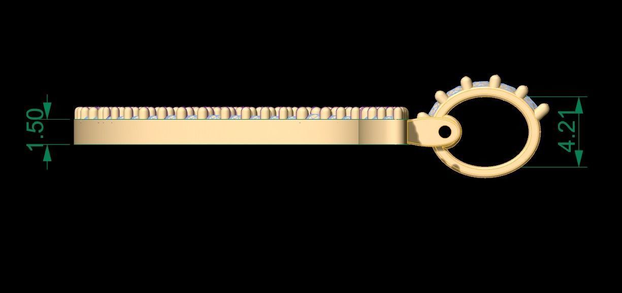 Initial Letter T Necklace Pendant Alphabet Pendant  3D print model_2