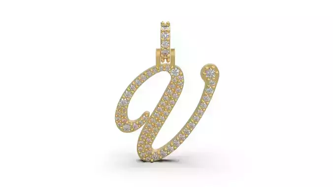 Initial Letter V Necklace Pendant Alphabet Pendant