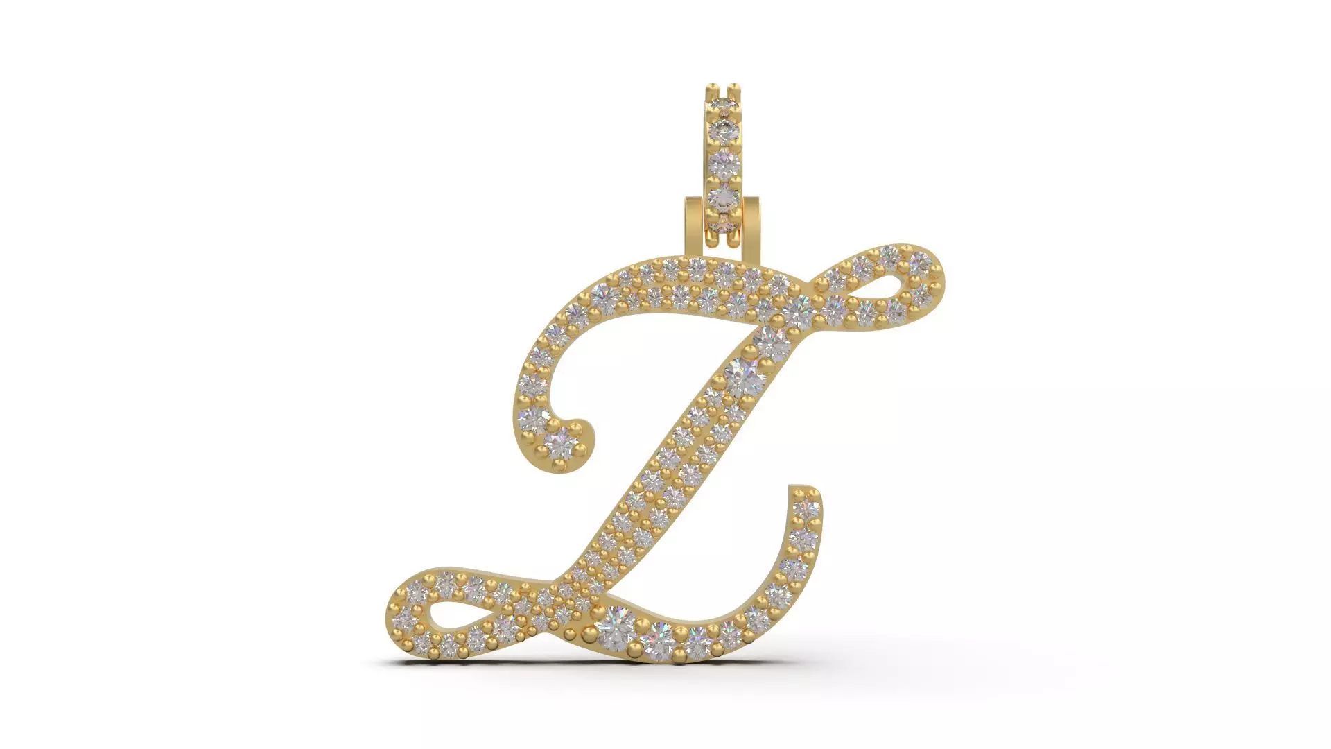 Initial Letter Z Necklace Pendant Alphabet Pendant 3D print model