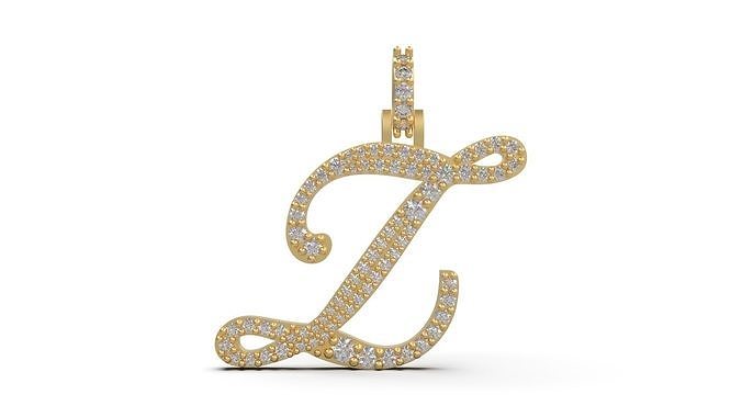 Initial Letter Z Necklace Pendant Alphabet Pendant 3D print model