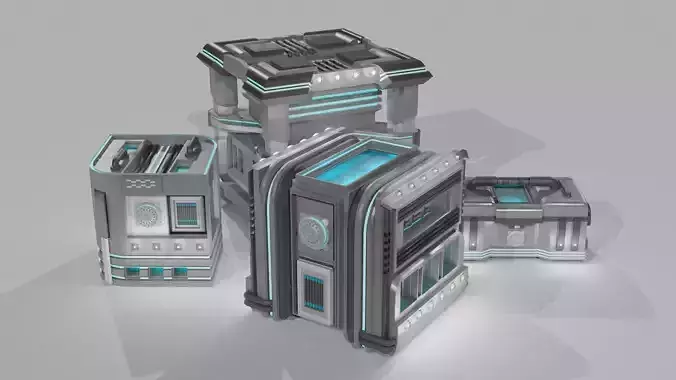 Futuristic Crate Set 3D model