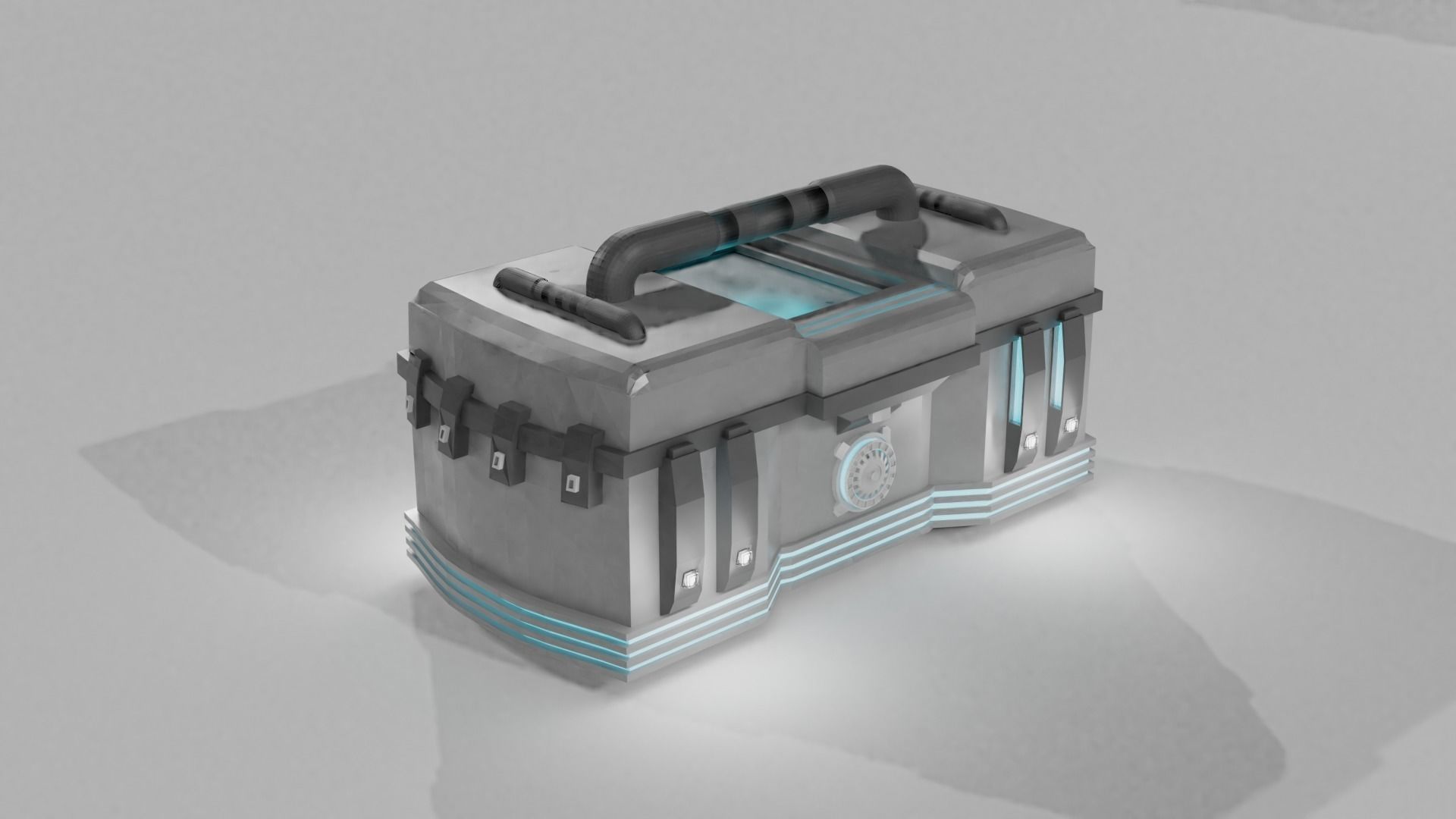 Futuristic Crate Set 3D model_5